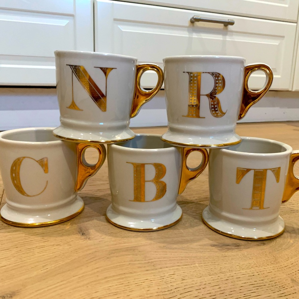 *NWT* Limited Edition Anthropologie Gold Monogram Mug - B, C, N, T